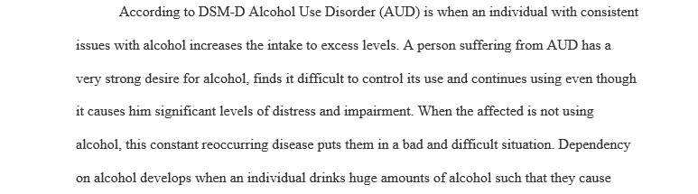 What are the signs and symptoms of alcohol use disorder