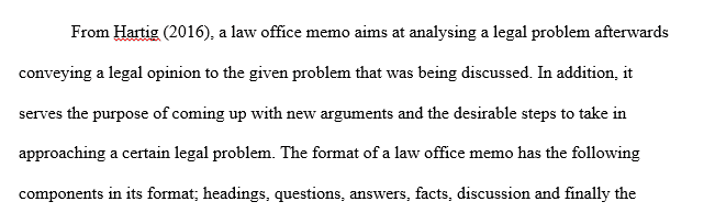 What is the purpose of the law office memo