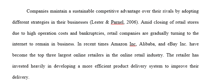 Who are the top 3 competitors in the online retail industry