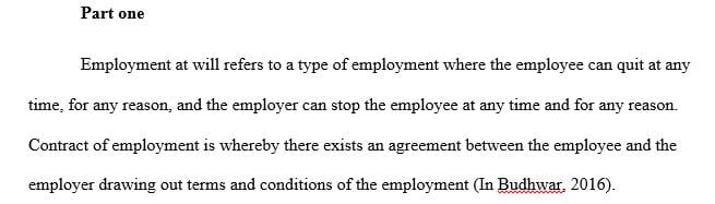 Comparative advantages and disadvantages of contract employment versus at-will employment
