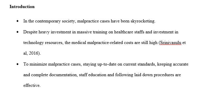 Minimizing malpractice cases with proper medical record documentation