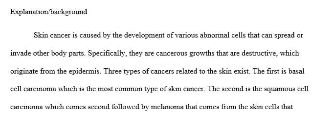 Responding to a discussion board paragraph on Skin cancer