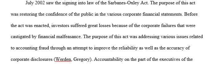 The benefits and disadvantages of Sarbanes Oxley on corporations