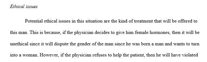 What are the potential ethical issues for yourself and the