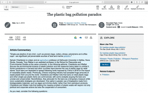 Memo Environment and Climate Change regarding Marine Pollution