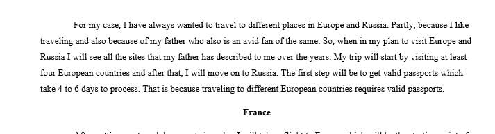 Describe a trip you would take around Europe and Russia in order to explore a specific theme