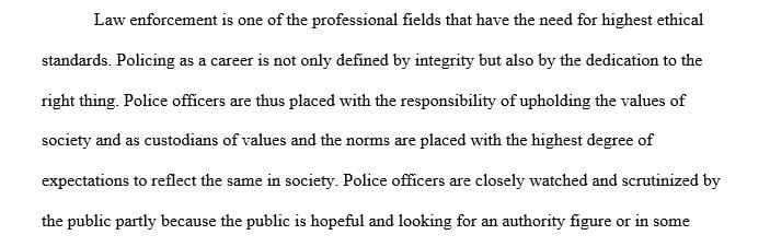 Describe the role and value of ethics in policing.