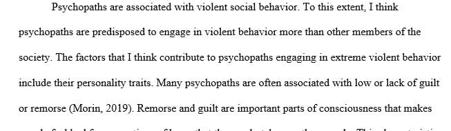 Do you think psychopaths are more likely to exhibit violent criminal behavior