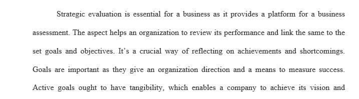 Evaluate potential business level strategies for the organization.