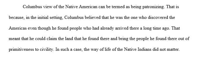 How does Columbus view the Native Americans