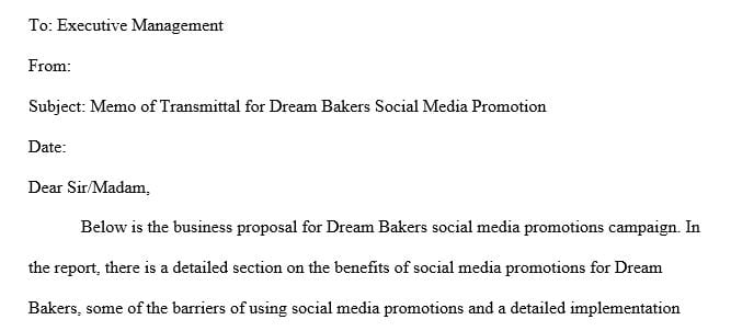 In House Business Proposal Dream Bakers Cookies and Cakes