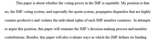 Is the voting power in the International Monetary Fund equitable