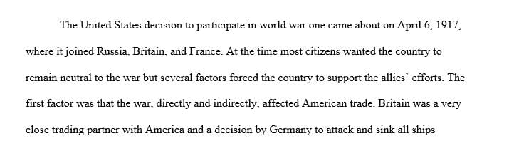 Pinpoint one or two reasons for the cause of World War I