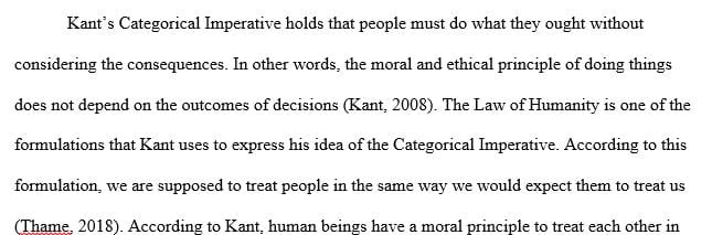 Portions of Immanuel Kant’s (2008) Groundwork for the Metaphysics of Morals.