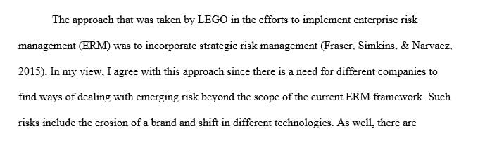 Reflect on the ERM implementation in the LEGO group