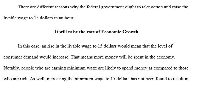 Should the federal government raise the minimum wage to $15 per hourShould the federal government raise the minimum wage to $15 per hour