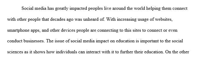 The Impact of Social Media on Education