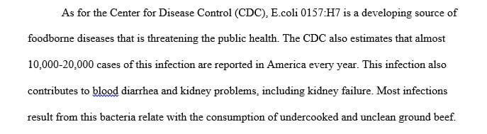 There is a greater risk for E. coli O157:H7 infection when consuming a hamburger compared to consuming a steak.