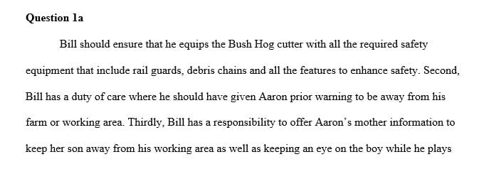What are Bill’s duties to Aaron