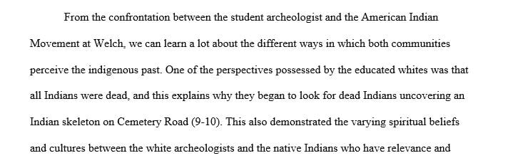 What does the confrontation between the student archeologists and the American Indian Movement
