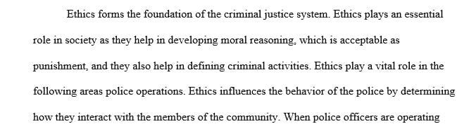 What role does ethics have in criminal justice policy making