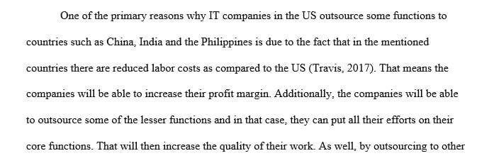 What the appeal would be for US companies to outsource IT functions to these countries