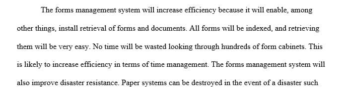 What the pros to implementing the forms management system