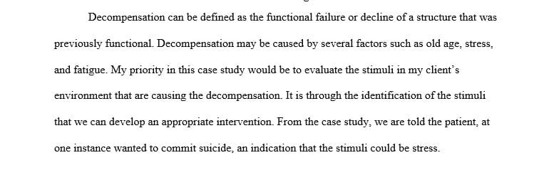 What types of therapy might help this client stay on track