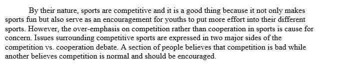 Why might we want to decrease the focus on competition in youth/school sport