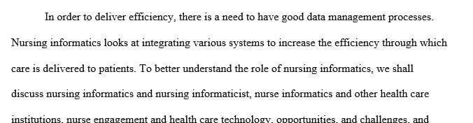 Write a 4-5 page evidence-based proposal to support the need for a nurse informaticist in an organization