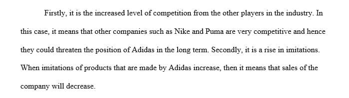 Write a TOWS analysis on Adidas company 300 words