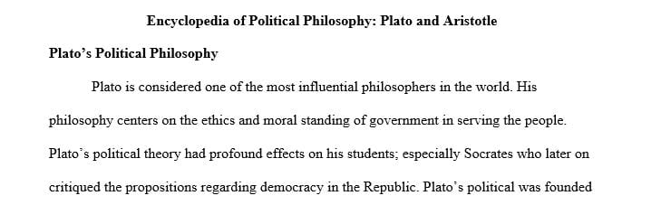Write an Encyclopedia for Political Philosophy