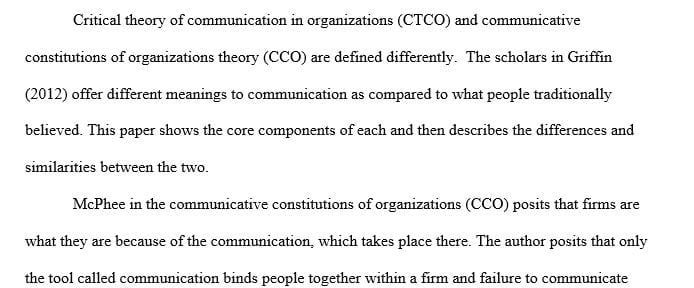 Compare and contrast how they address organizational communication