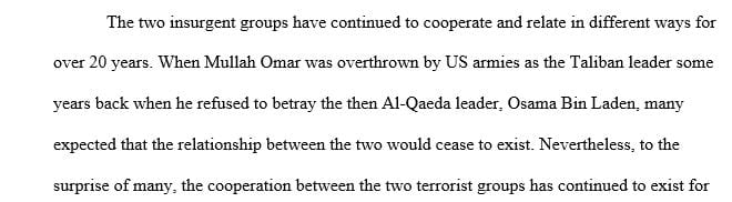 Describe the close relationship between the Taliban and al Qaeda.