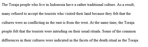 Discuss 4 cultural differences that may have prompted the Toraja communities to resist the threats posed by tourism