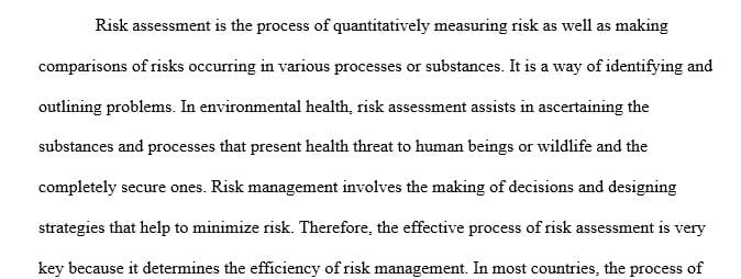 Explain risk assessment and risk management
