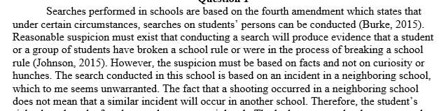 How has case law changed with regard to school searches or other constitutional rights on school property