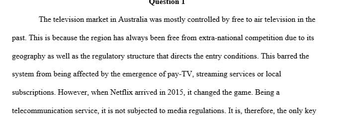 How is the Australian television market being reconfigured