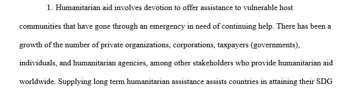 Advantages and disadvantages of providing humanitarian aid on a long-term basis 