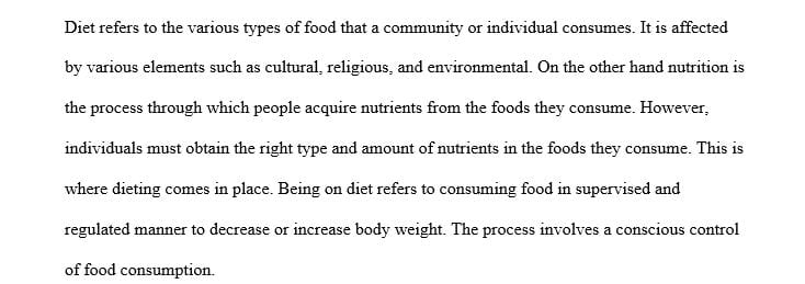 An executive summary in memo format about Diet and Nutrition .