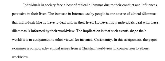 Analyze the implications of an ethical issue according to the Christian worldview