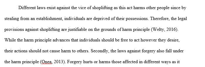 Analyzing an Argument - Laws against shoplifting