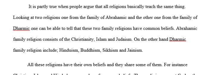 Are all religions basically the same