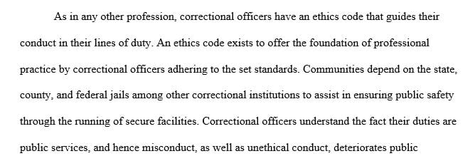 Are there ethical codes for the work of corrections officers