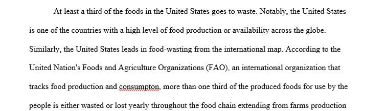 Argument about the causes and effects of food waste in the United States
