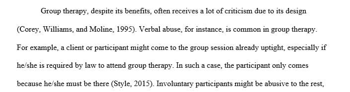 Choose three (3) ethical situations that have legal implications within group therapy.