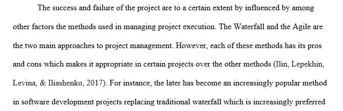Compare and contrast agile and Waterfall models of managing a project