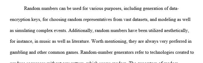 Conduct research on random number generators