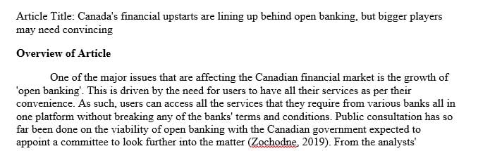 Current event related to Canadian financial institutions