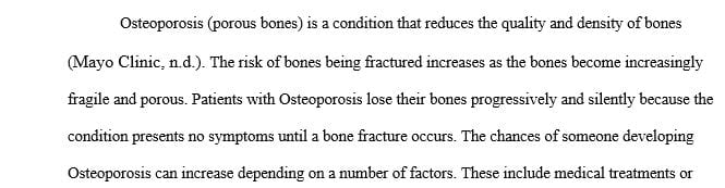 Explain the risk factors for osteoporosis